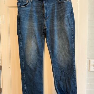 Levi's Blue Straight-Leg Jeans with Vintage Fading